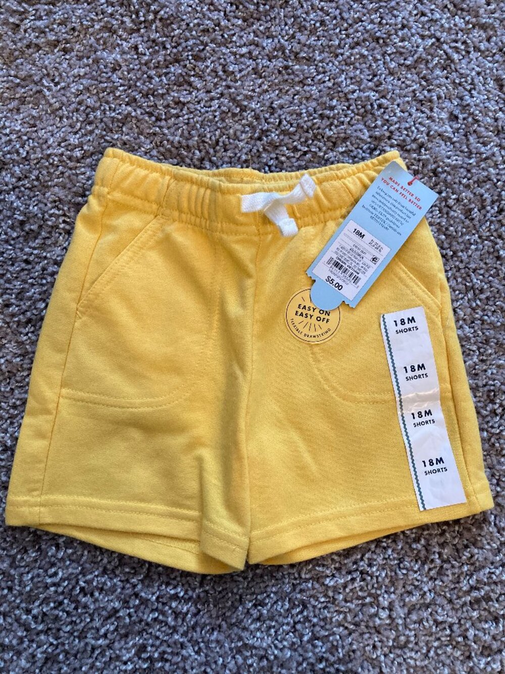 Cat & Jack Yellow Knit Shorts Size 18mo